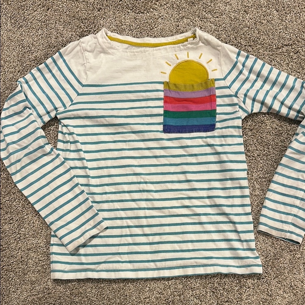 Striped Kids Shirt with Colorful Pocket and matching striped pants